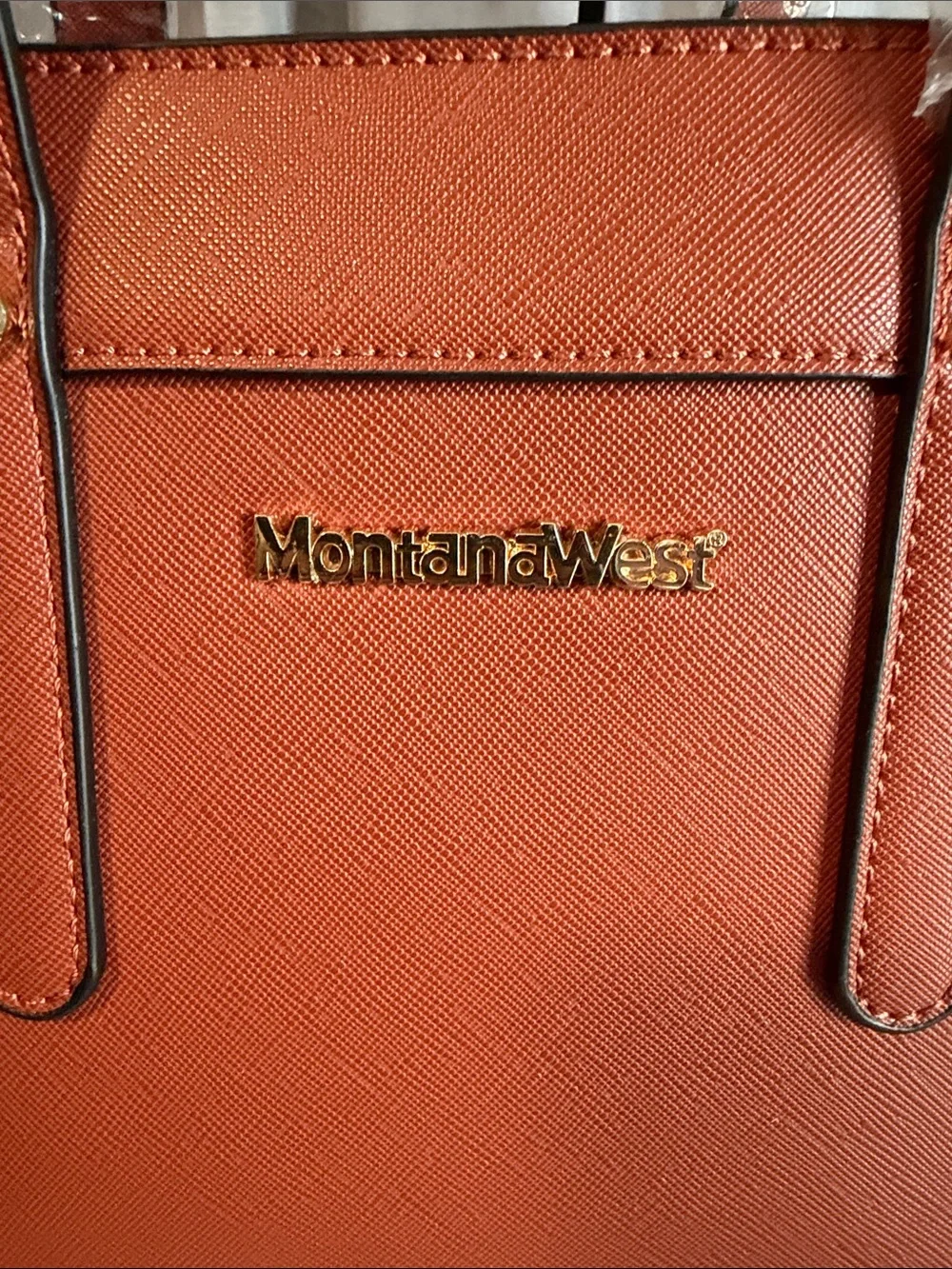 Montana West Women's Satchel Bag — Rust Brown with Gold Hardware